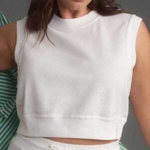 Anthropologie White Crop Top